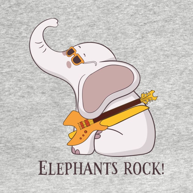 Elephants Rock, Funny Cute Elephant by Dreamy Panda Designs